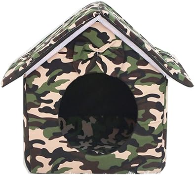 Amazon 犬小屋 ペットハウス 室内用 屋外用 小型犬 おしゃれ 人気 洗える 迷彩 通年利用 M 寝床 ぐっすり眠れる 愛犬愛猫 ペット用品 寝心地抜群 高級 動物用品 取り外し可 濃い緑 ストライプ 暖かい うたた寝ハウス 通気性いい Shenf 犬小屋 通販