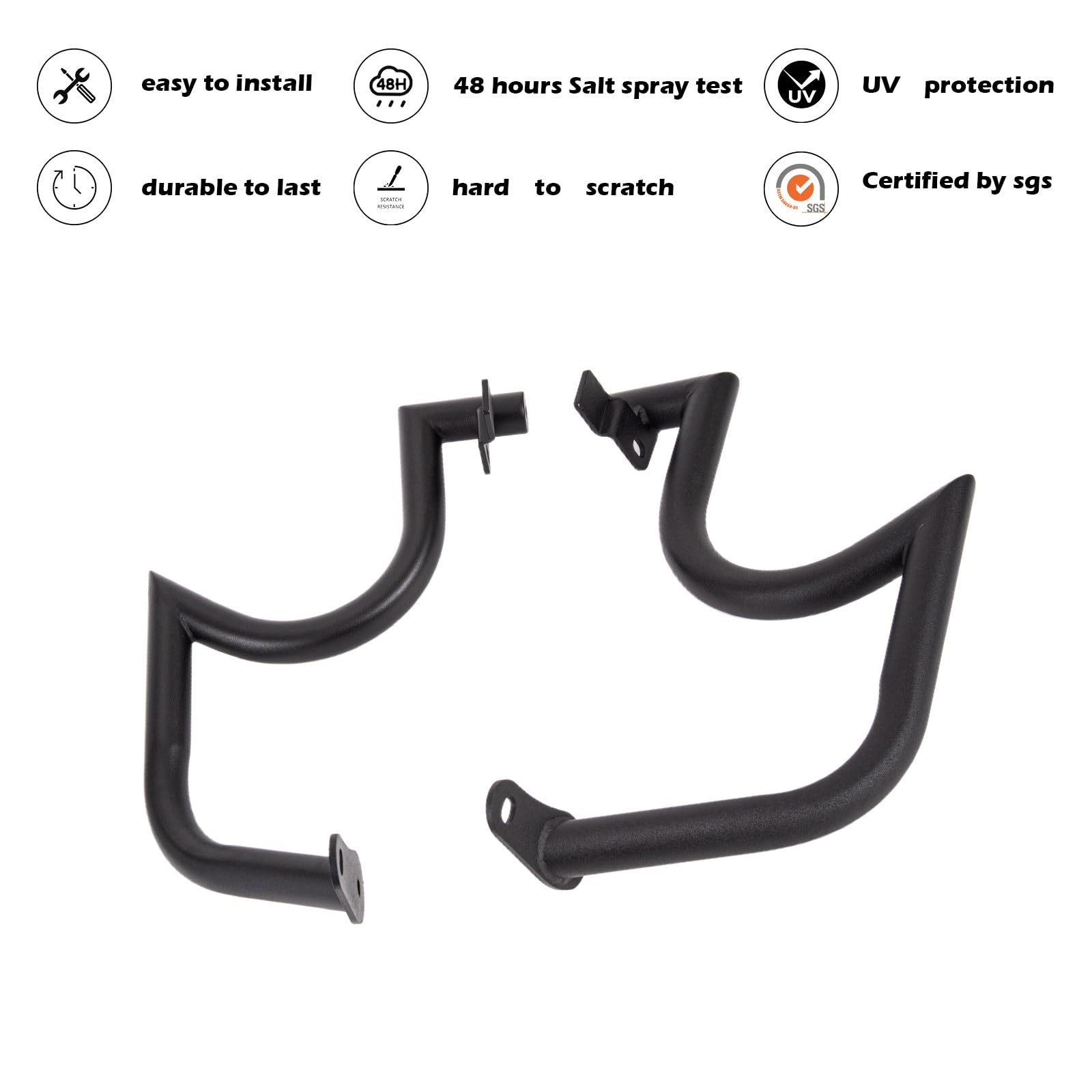 Kinglemc Protezione motore Highway Crash Bar per Kawasaki Vulcan 900 VN900 Classic Custom 2006-2019 (stile baffi, nero)