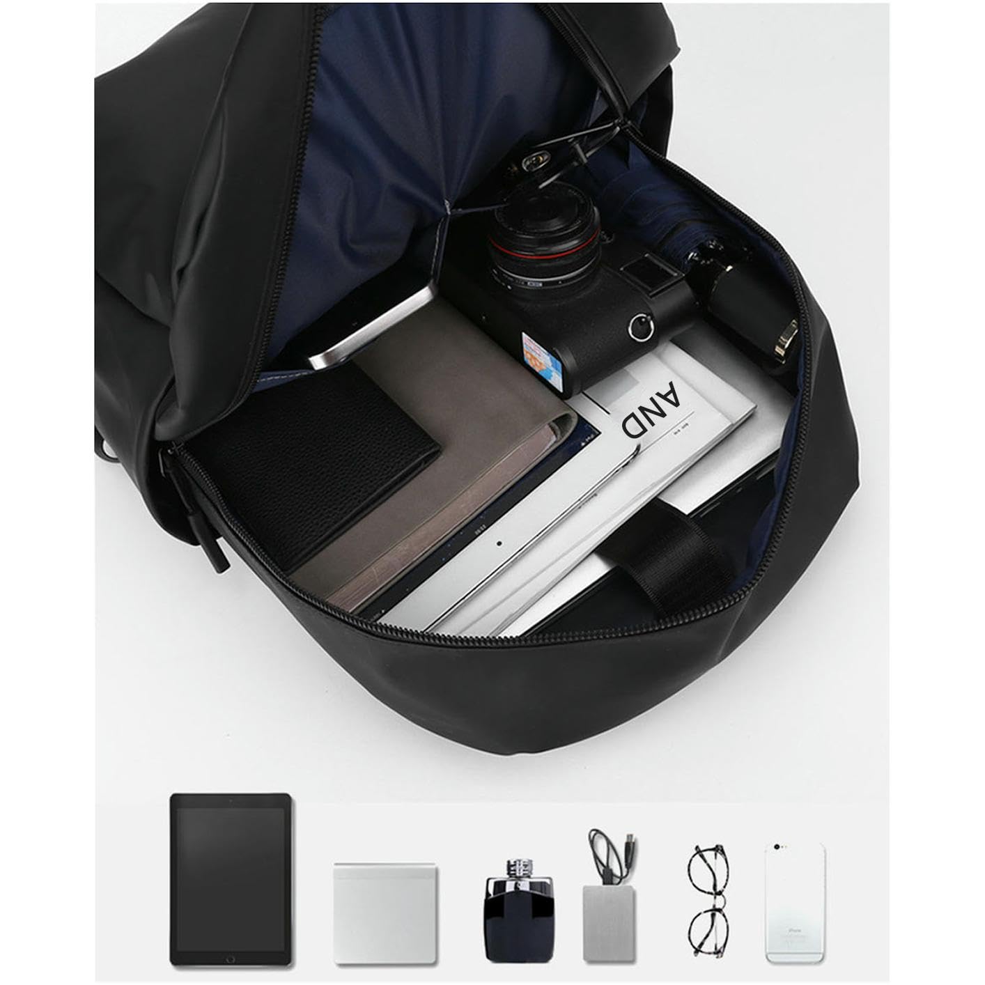 Zaino Viaggio Zaino Sportivo da Esterno di Grande capacità, Borsa per Computer da Ufficio, Zaino da Viaggio Multifunzione, Trolley da Lavoro-Nero