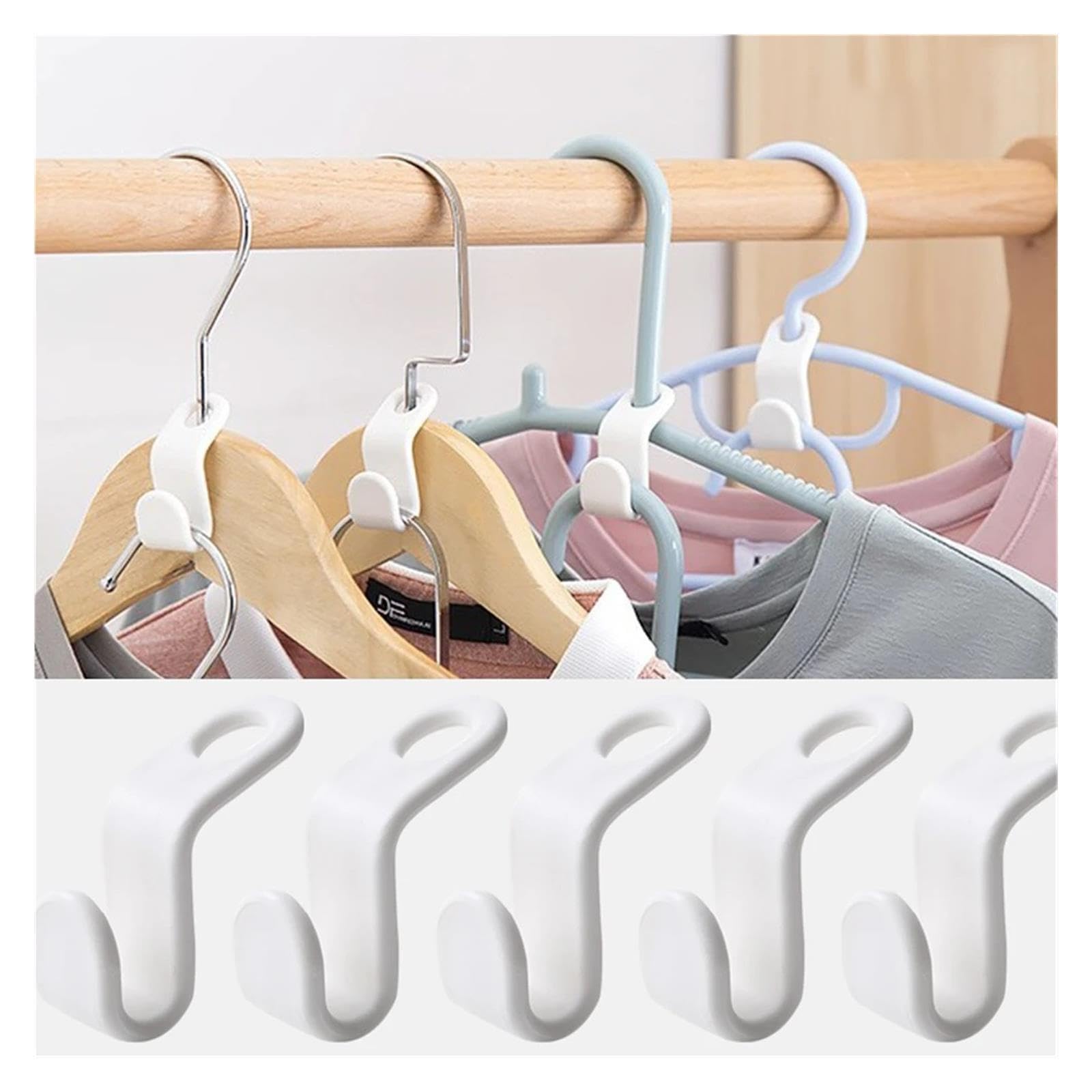 10/30/60 Stück Mini-Kleiderbügel for Schrank-Verbindungshaken, kaskadierende Kunststoff-Garderobe, Mantel-Organizer, Rack-Halter, platzsparend(Green-60Pc)