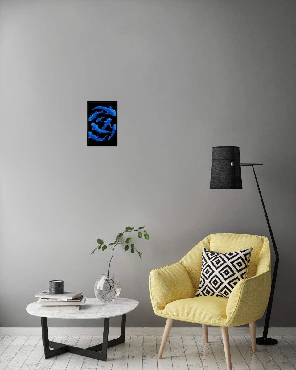 artboxONE Poster mit schwarzem Rahmen 60x40 cm Tiere Shark Whales - Bild Shark hai Natur