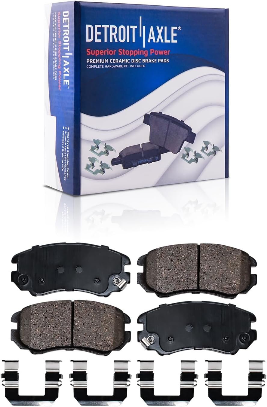 Detroit Axle - 10pc Brake Kit for 2004-2005 Hyundai Sonata 2003-2006 Kia Magentis Optima, Disc Brakes Rotors Ceramic Brake Pads with Hardware Front and Rear Replacement