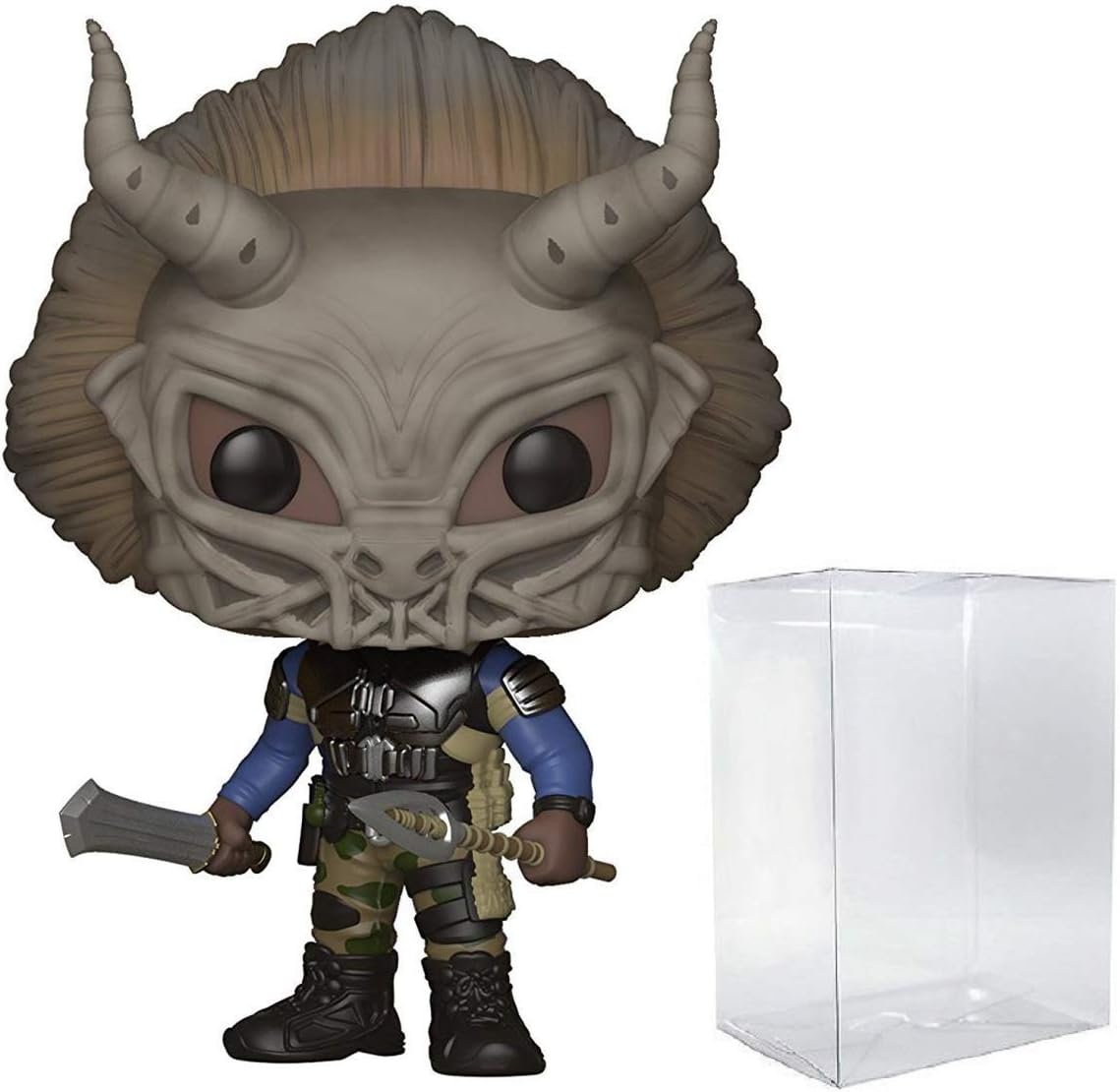 Funko Pop! Marvel: Black Panther - Masked Erik Killmonger Limited Edition Chase Variant Vinyl Figure (Includes Compatible Pop Box Protector Case)