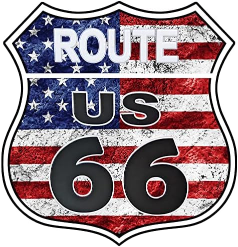 Vintage Route 66 Tin Sign Funny Metal Signs Novelty Poster Humorous Wall Art Decor 12x12 inch