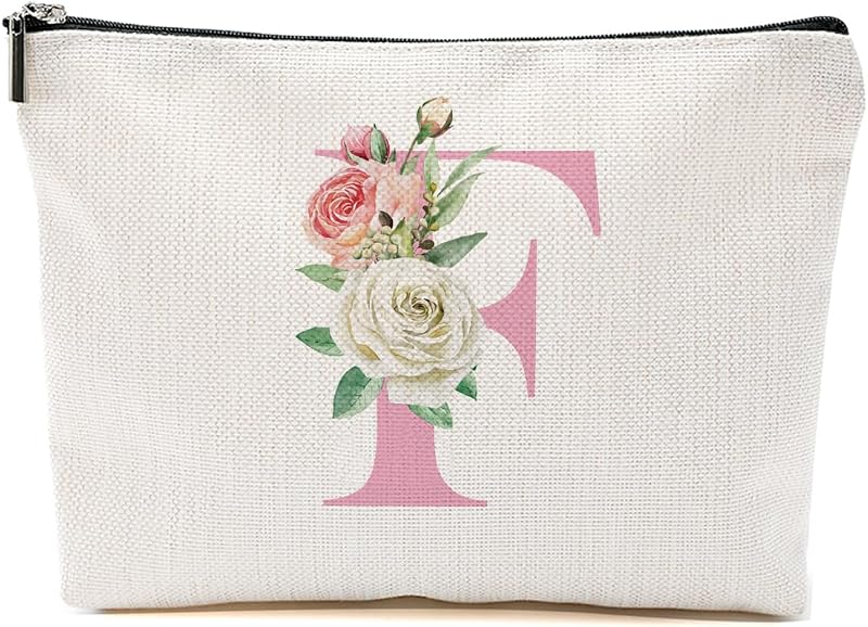 Necessaire de maquiagem CFGBFDGH Pink Roses F em lona com zíper