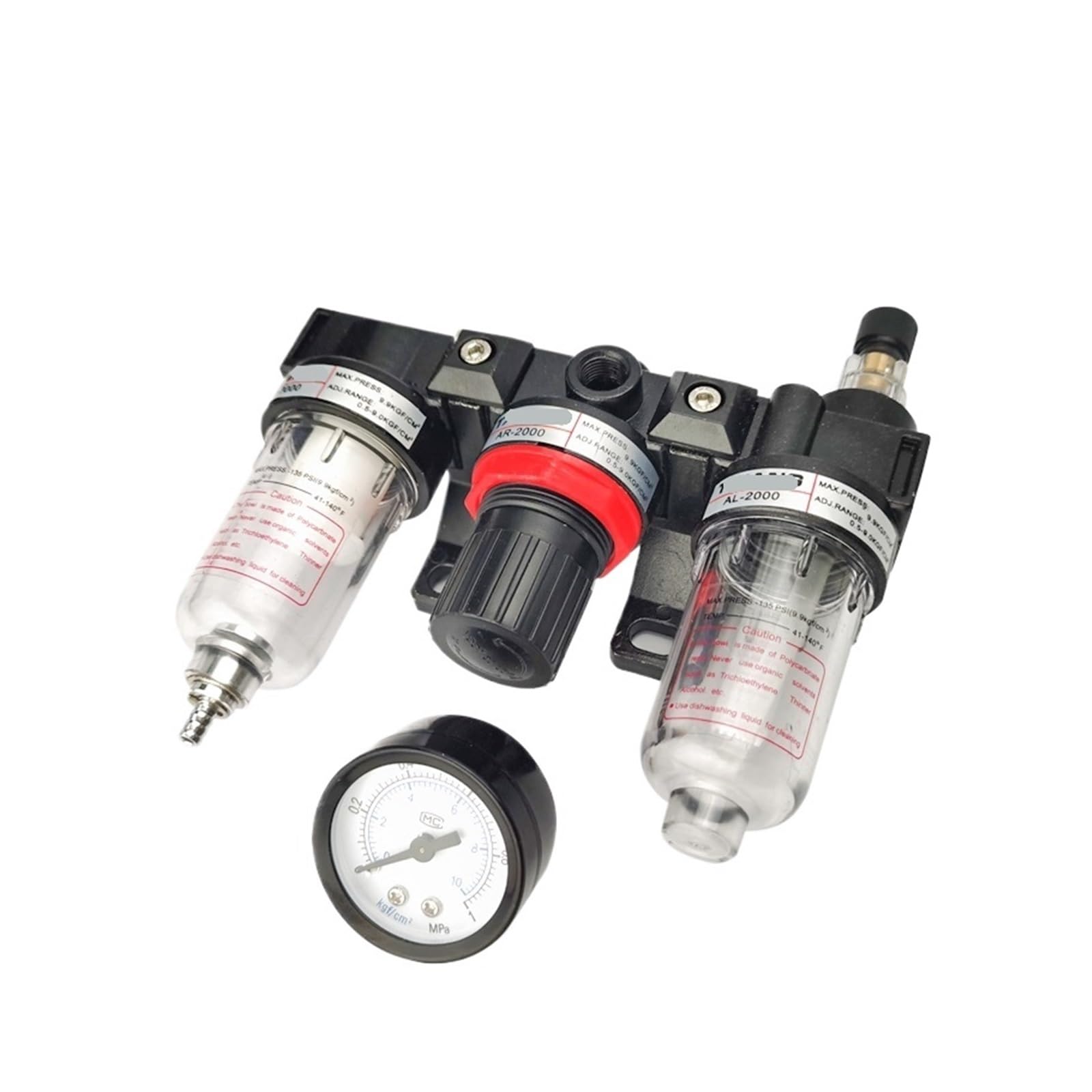 AC2000 Filtro de tratamiento de fuente de aire, separador de agua de aceite 1/4 PT Kit regulador de presión de rosca (solo AC2000)