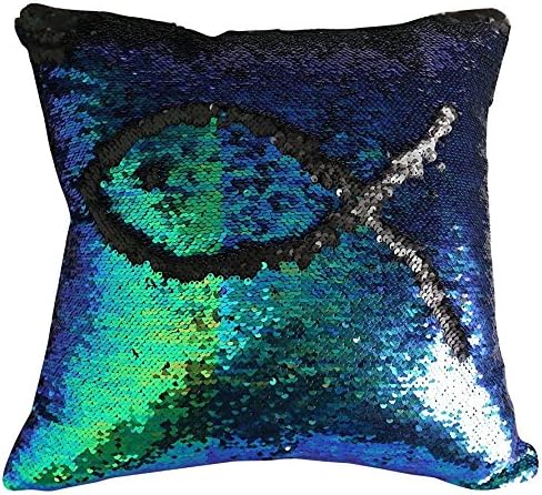 Tiaronics 2Pcs DIY Magic Reversible Sequins Mermaid Pillow Cases Throw Pillow Covers Cushion Cover Decorative Pillowcase 4040cm(1616") (Type B)