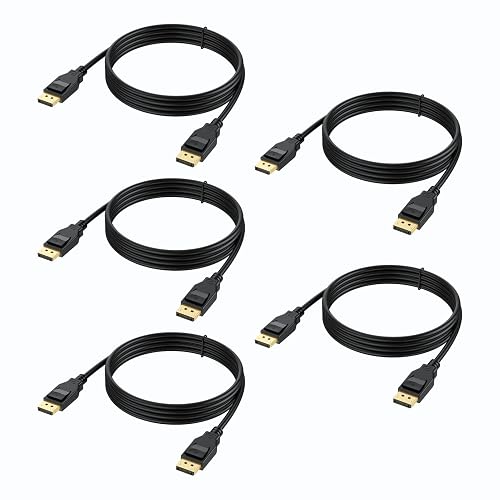 VESA Certified 8K DisplayPort 1.4 Cable 5-Pack 6 Feet