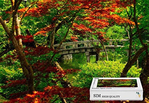 Premium Basswood Jigsaw with Glue - Japanese Garden Kyoto,20.6 X 15.1 inch - 300 Piece Jigsaw Puzzle