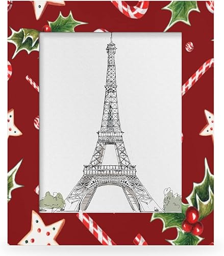 Miniatura 7 de Marcos de fotos de 5 x 7 pulgadas con acuarela, bastón de caramelo de madera, marco de fotos de escritorio, marco de fotos de mesa para oficina,