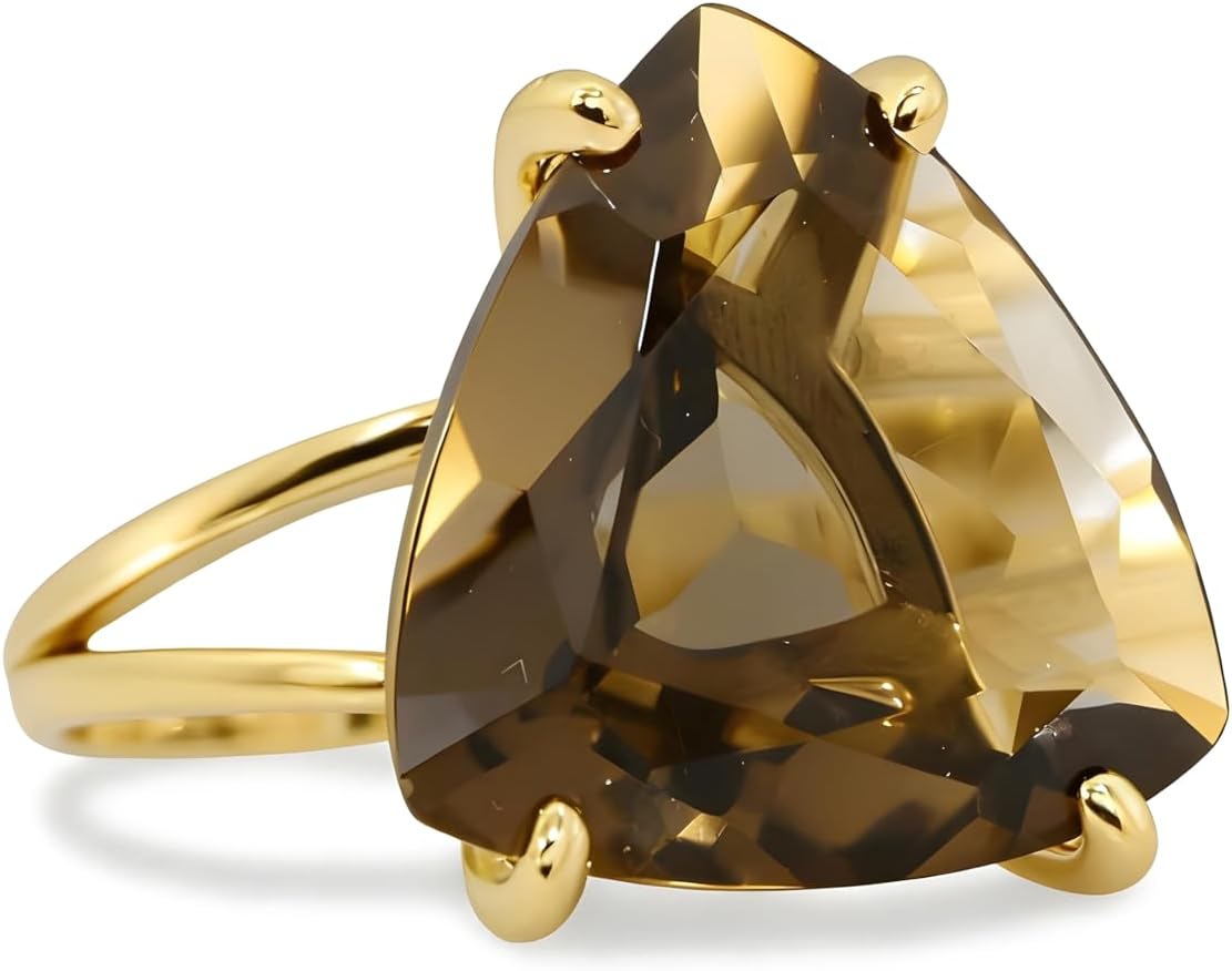 Exquisite Smoky Quartz Rings for Women - Smoky Quartz Jewelry with 14k Gold-filled Ring Band - Vintage Handmade Jewelry