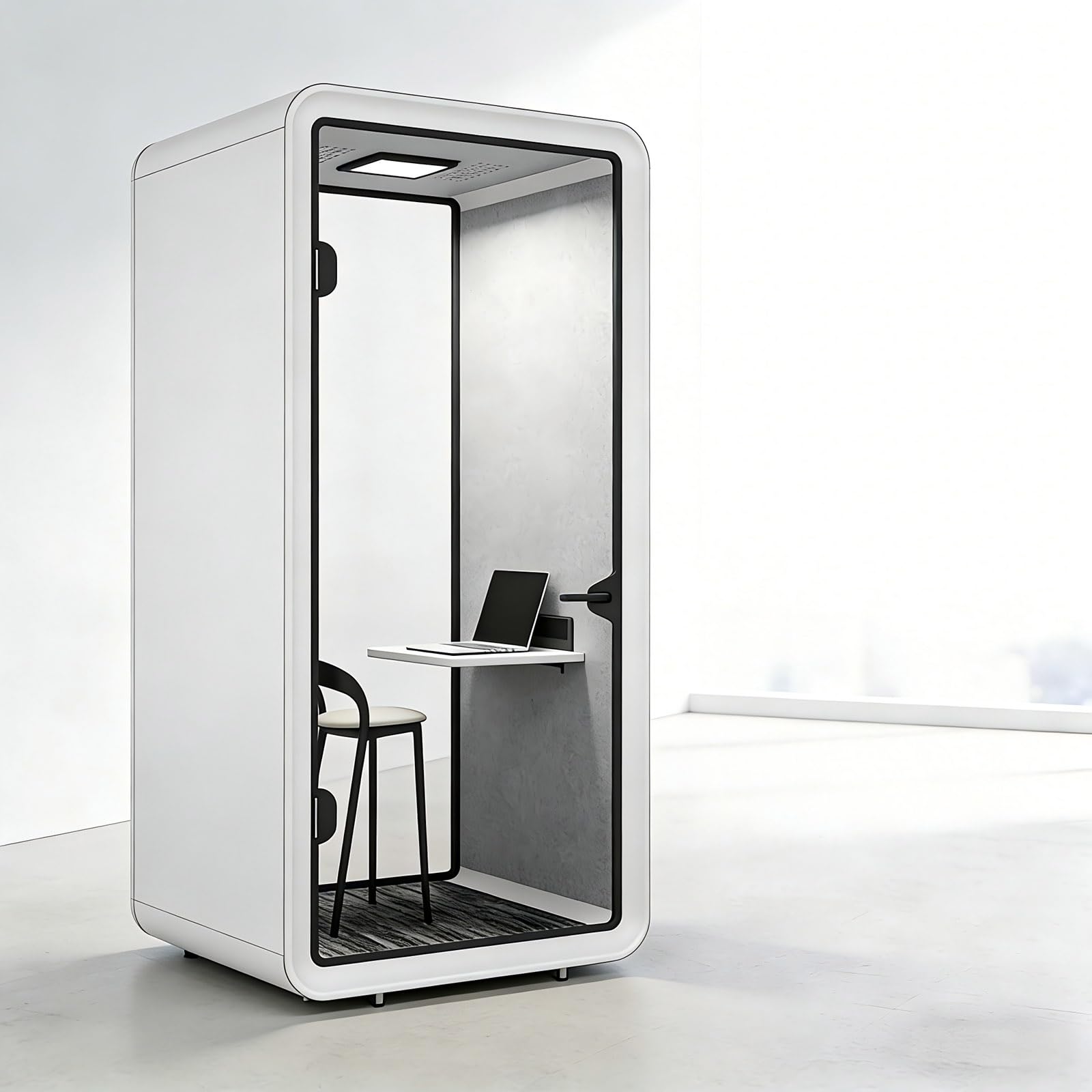 Cabina modulare insonorizzata, multifunzione per musica e ufficio, cabina acustica con illuminazione a LED di ventilazione e robusta scrivania integrata