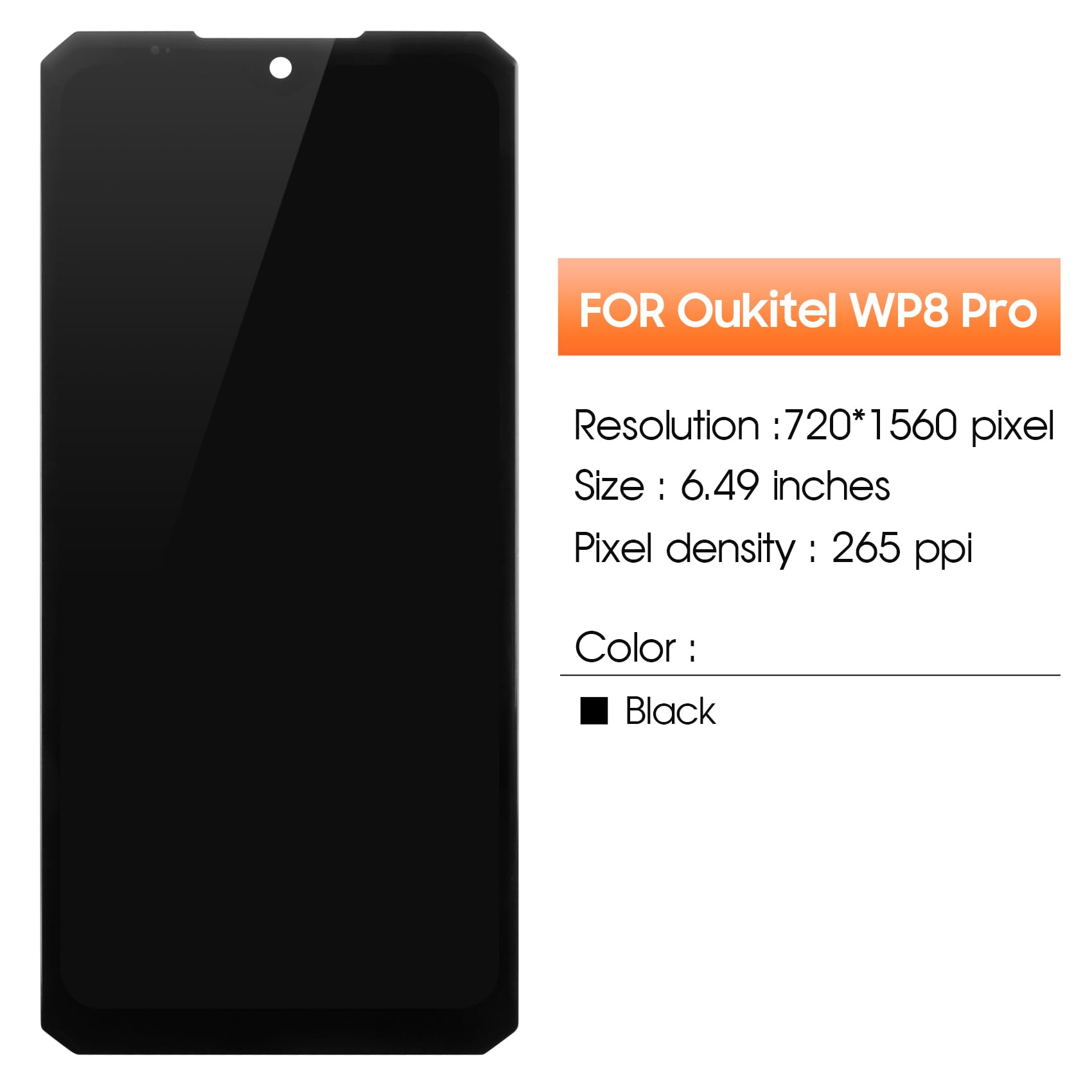Screen for Oukitel WP8 Pro Screen Replacement for Oukitel WP8 Pro LCD Screen for WP8 Pro Touch Display Digitizer Assembly Repair Parts?Black?