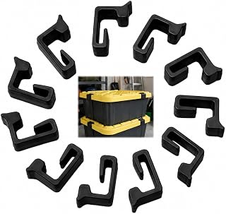 12-Pack Lid Clips Compatible with HDX Tough Totes Yellow Top Storage Bins, Reusable Tote Lid Locks for Moving, Stacking, Garage Storage and Truck Hauling (Black)