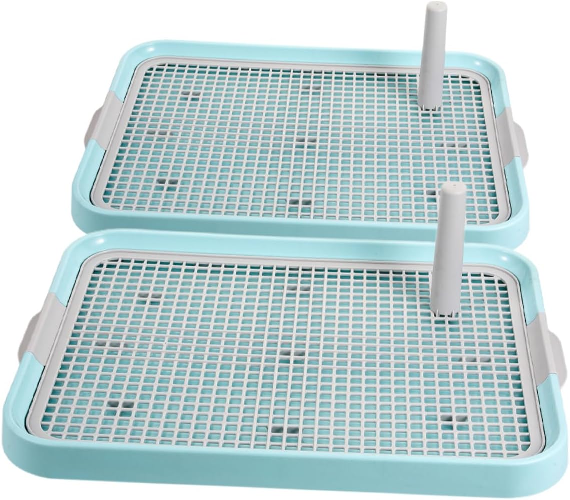 Yardwe 2pcs Dog Potty Tray for Toilet Training Splashproof Easy to Mesh Pet Toilet