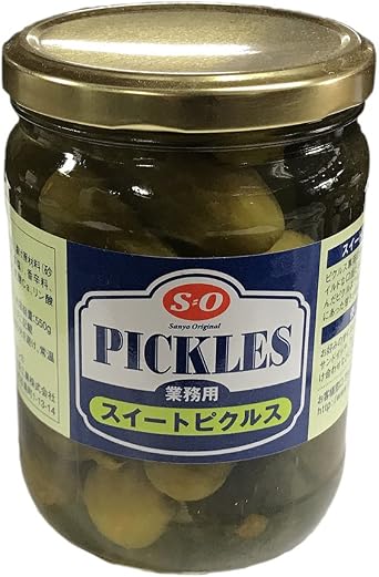 Commercial Sweet Pickles, Total Contents 19.4 oz 550 g Solid Weight 10.6 oz 300 g
