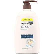 Aveeno Skin Relief Fragrance Free Body Wash, Triple Oat Formula, Gentle Daily Cleanser for Itchy Dry Sensitive Skin, Soap &amp; Paraben Free, Soothes &amp; Moisturizes, 33 fl oz