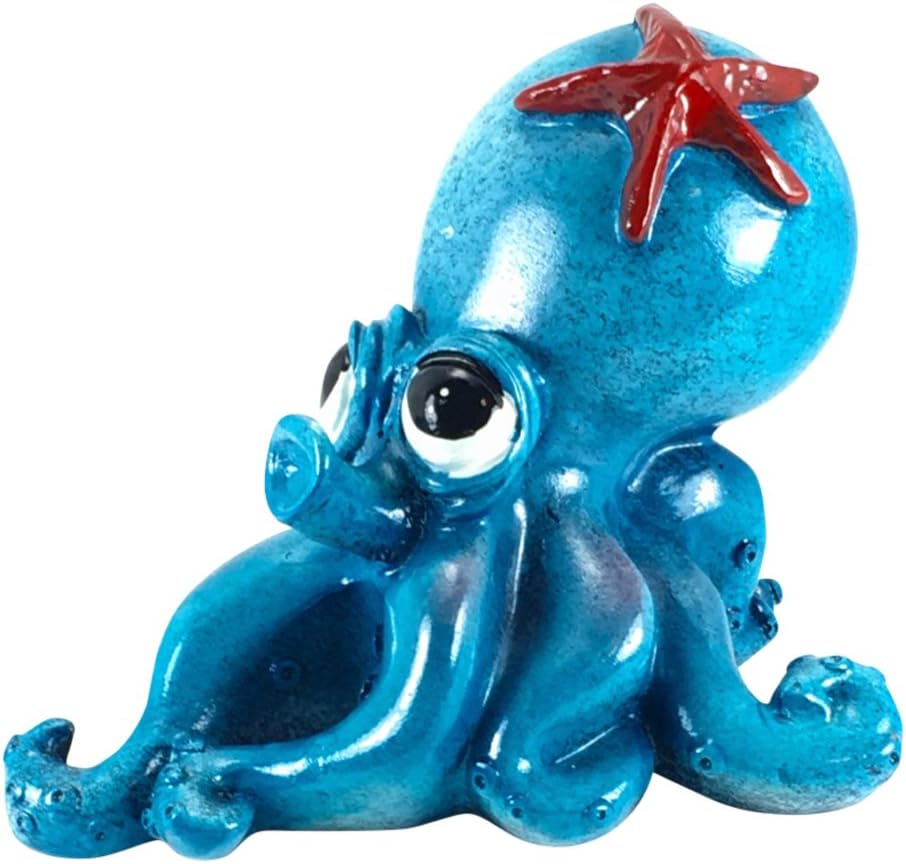 Blue Octopus Coin Saving Piggy Bank 4.5 Tall by Globe Imports