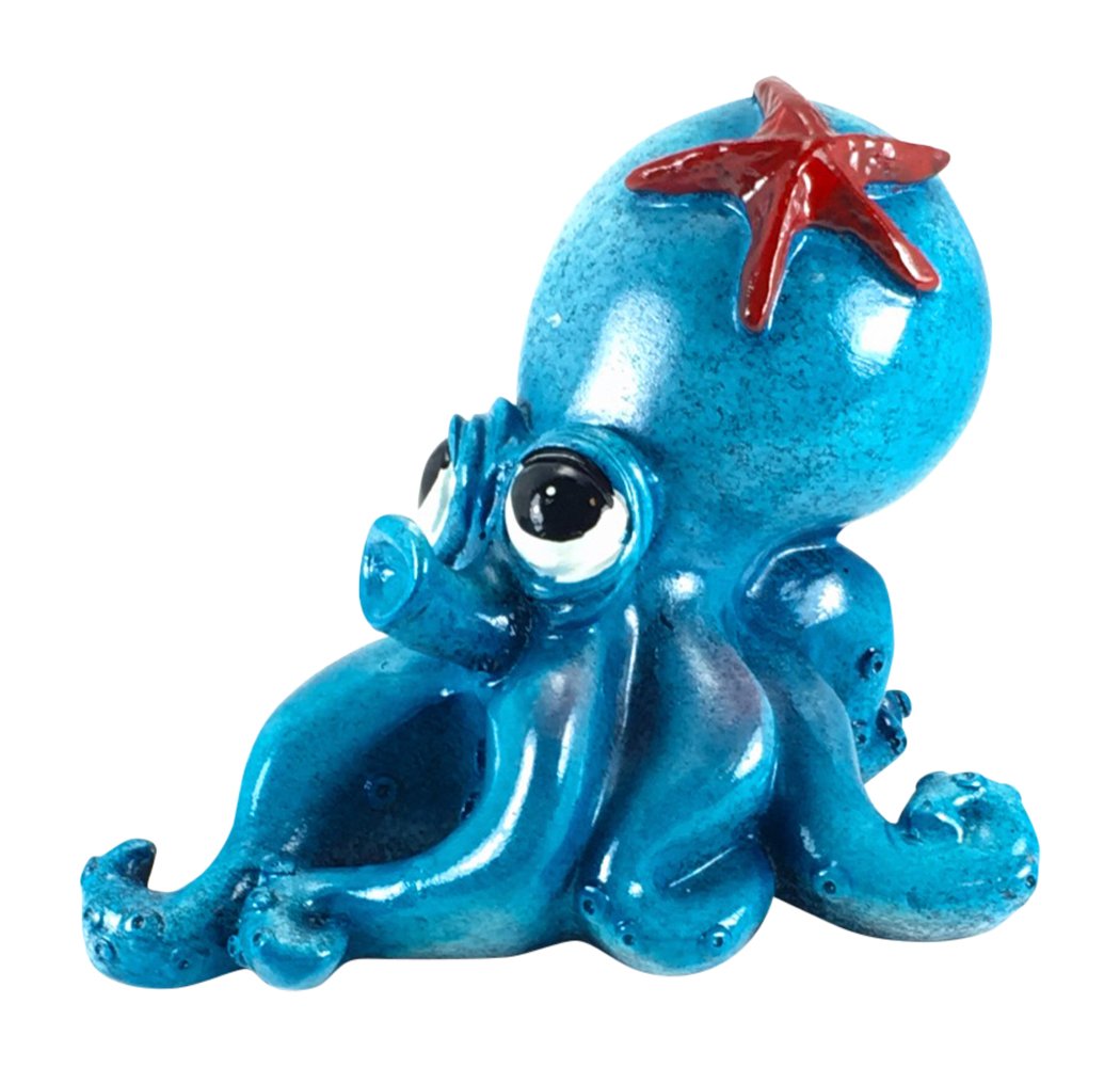 Blue Octopus Coin Saving Piggy Bank 4.5 Tall by Globe Imports