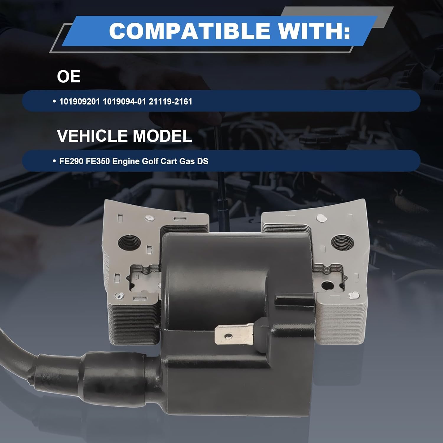 101909201 Ignition Coil & RPM REV Limiter & Ignition Module Fits for FE290D FE350D for Club Car Golf Cart DS 1997-U,Replaces#1019094-01 21119-2161 21171-2207 21119-2161 21119-2095 21119-2101