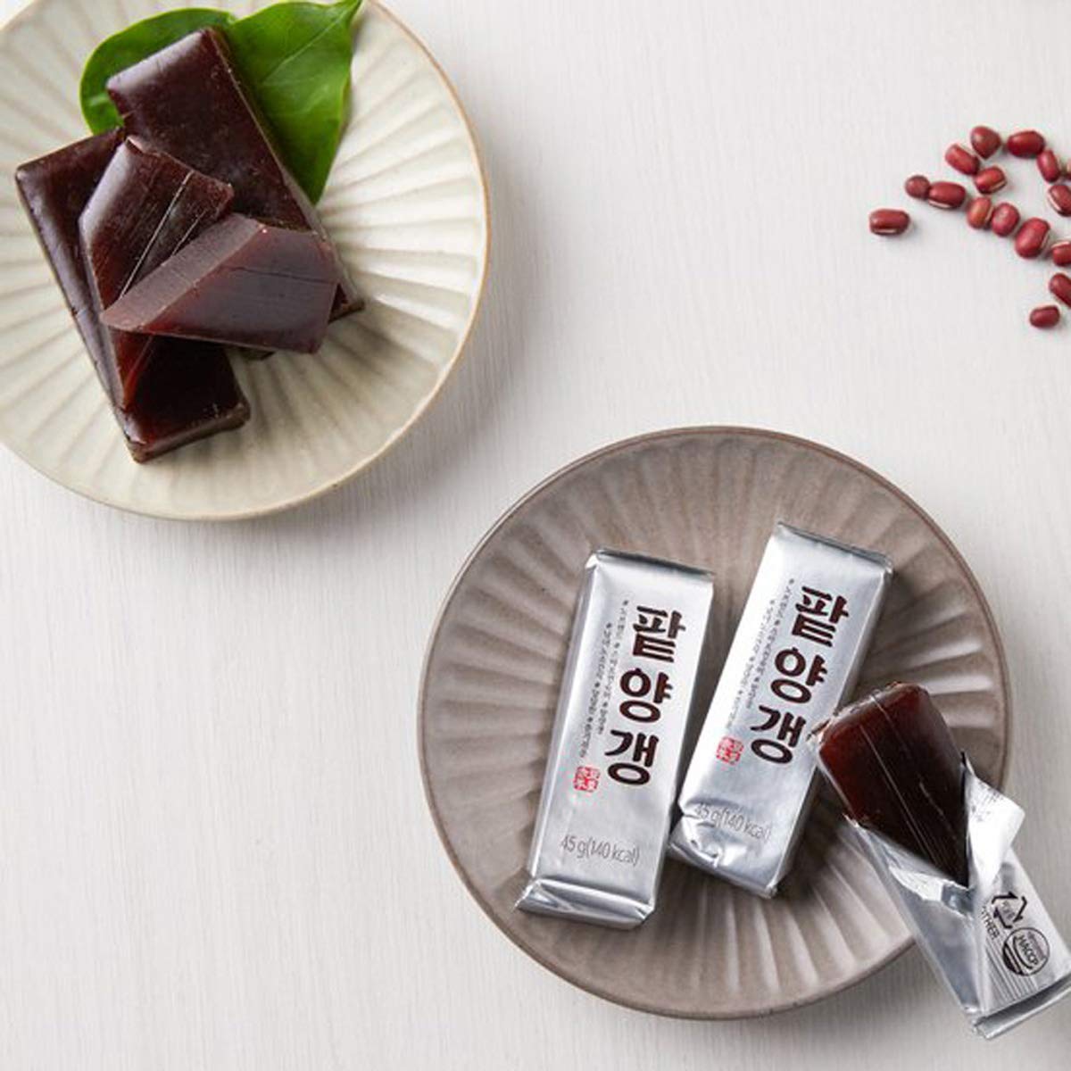 Korean Sweet Red Bean Paste Jelly Cake, Yokan 15.8oz (450g), 45g x 10