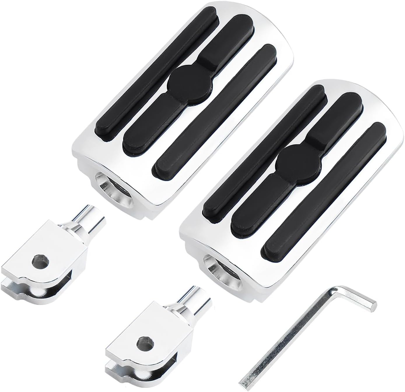 Motorcycle Front Rider Foot Pegs Compatible with Harley Softail Breakout Street Bob Sport Glide Low Rider FLSB FXST FXBB FXBBS FXLR FXLRS FXBR FXBRS RH1250S 2018-2025(Chrome)