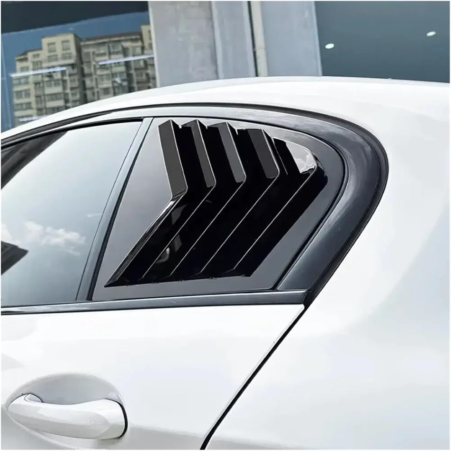 Fit for BMW 5 Series G30 2018 2019 2020 2021 2022 2023 Car Exterior Rear Window Quarter Scoop Louver Shutter Cover Side Vent Trim(Gloss Black)