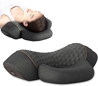 Pillow Traction,New 3-In-1Neck Hump,Heated Massage Neck Pillow Memory Foam,with Rechargeable for Pain Relief