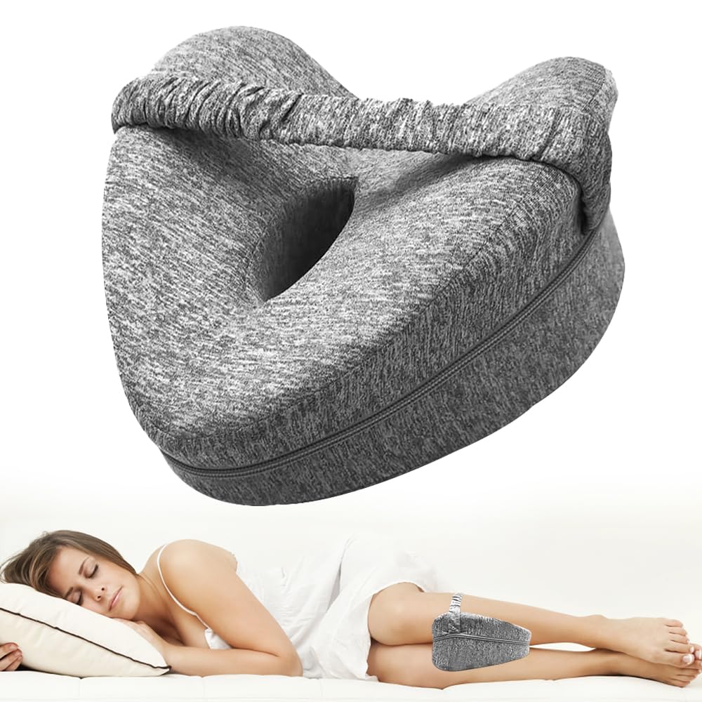 Almohada Ortopédica Para Pierna y Rodilla, Almohada De Rodilla Para Dormir De Lado, Cojín Ergonómico Con Espuma Viscoelástica, Para Embarazadas Alivia Dolores De Piernas, Cadera y Articulaciones