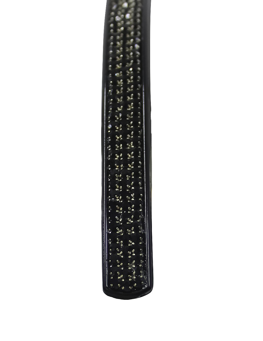Fancy Starry Triple Crystal Rhinestone Row 0.4" Black Tone Headband - Black