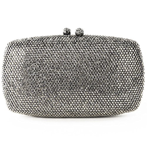 Sac d'embrayage Samona argent strass pour sublimer une tenue simple