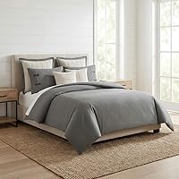 Vista 6 de Michael Amini Juego de colcha Fusion de 8 piezas, tamaño King, gris/plateado