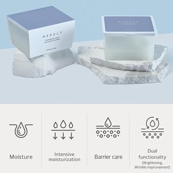 NEEDLY Crossbarrier Mask (30 Sheets) | Intensive Moisturization, Barrier Care, Vegan Sheet Mask for Sensitive Skin