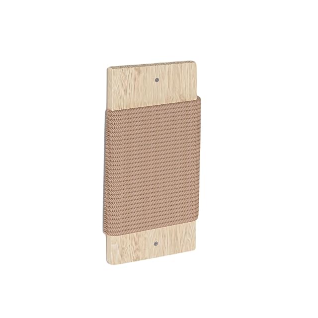 Rascador de pared, en madera y sisal, 40 x 19 cm, montaje en pared (árbol rascador para gatos para colgar)