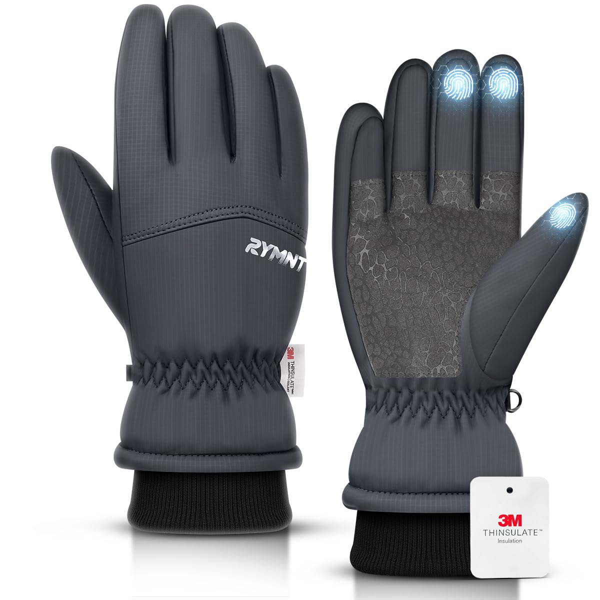 Winter Waterproof Gloves Women Men, 3M Thinsulate Windproof Thermal Ski Glove with Touchscreen, Anti-Slip Snow Warm Gloves for Cycling, Driving, Hiking, Biking, Riding, Running, Outdoor Sports