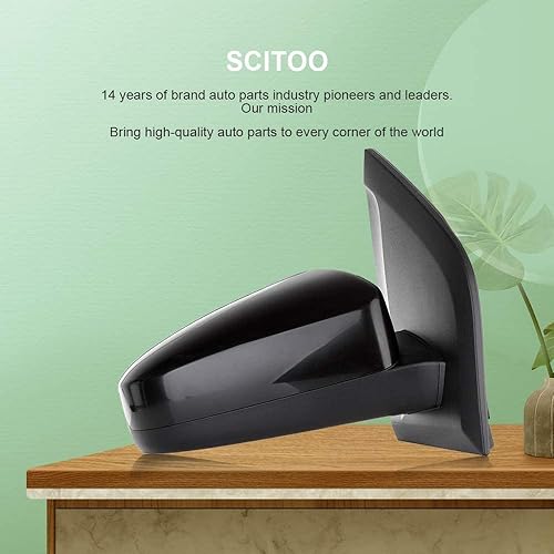 Miniatura 6 de SCITOO Espejos de vista lateral izquierda y derecha para 2007 2008 2009 2010 2011 2012 para Nissan Sentra ajuste de potencia no plegable no