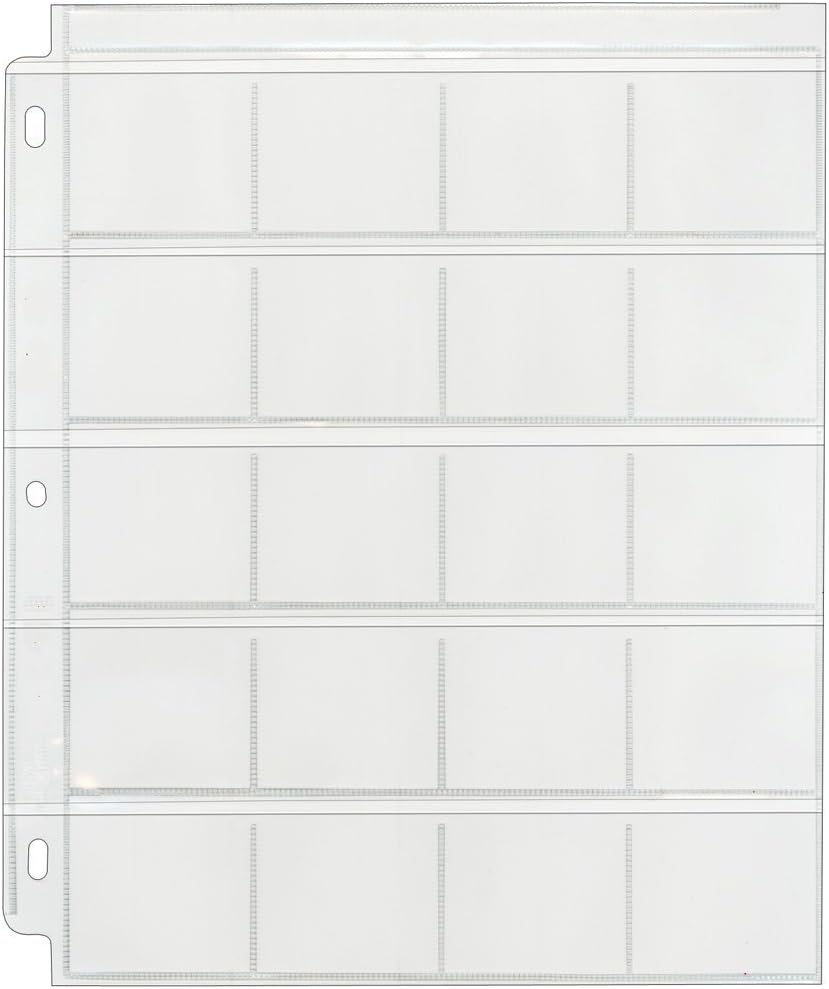 Coin & Slide Page for 3-Ring Binders - Poly Archival-Safe Plastic - 25-Pack - 21B