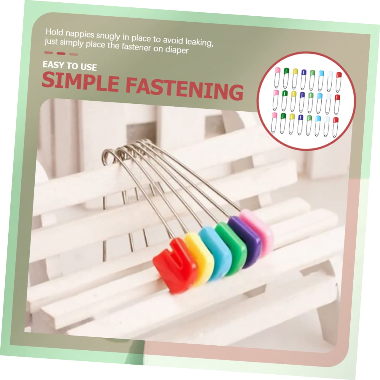 NUOBESTY 300pezzi Spilli Di Sicurezza Plastica Per Pannolini e Bavaglini Spilli Per Testa Di Blocco Per Sicurezza Multiuso Per Artigianato e Lavanderia