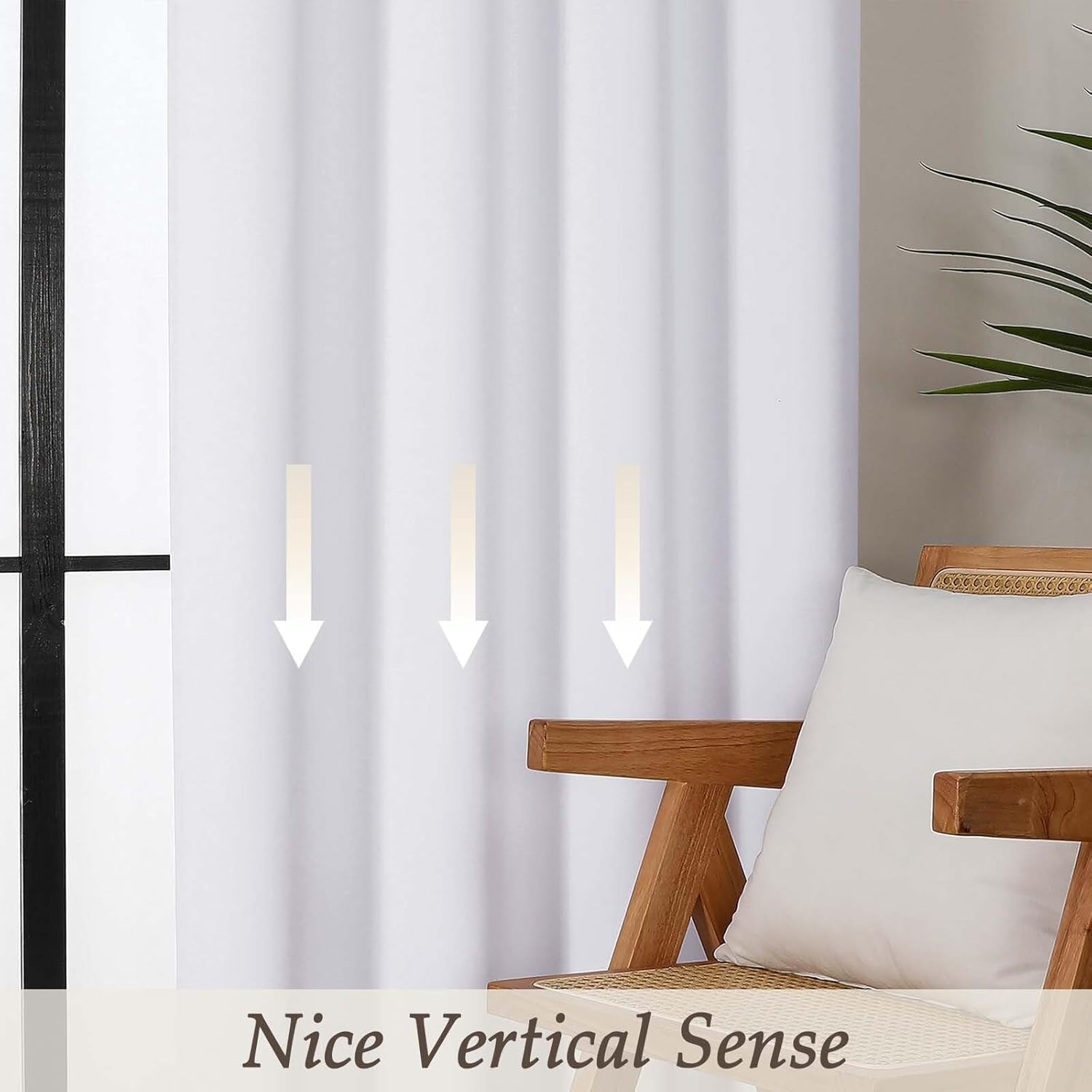 Gwine Pura White Curtains 96 inches Long, Light Filtering Thermal Insulated Noise Reducing Window Curtain Panels for Bedroom, Elegant Solid Soft Drapes for Living Room, Each 40Wx96L, 8FT, 2 Panels