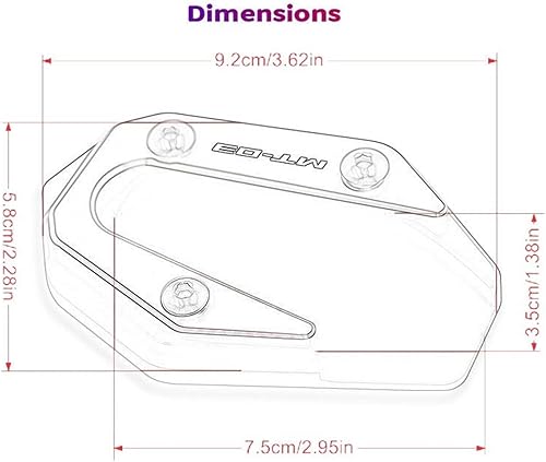 Miniatura 6 de WilsEm for Yamaha for MT-03 for MT 03 MT03 for MT-25 for R3 for R25 2017-2023 Motorcycle CNC Kickstand Foot Side Stand Extension Pad Support Plate