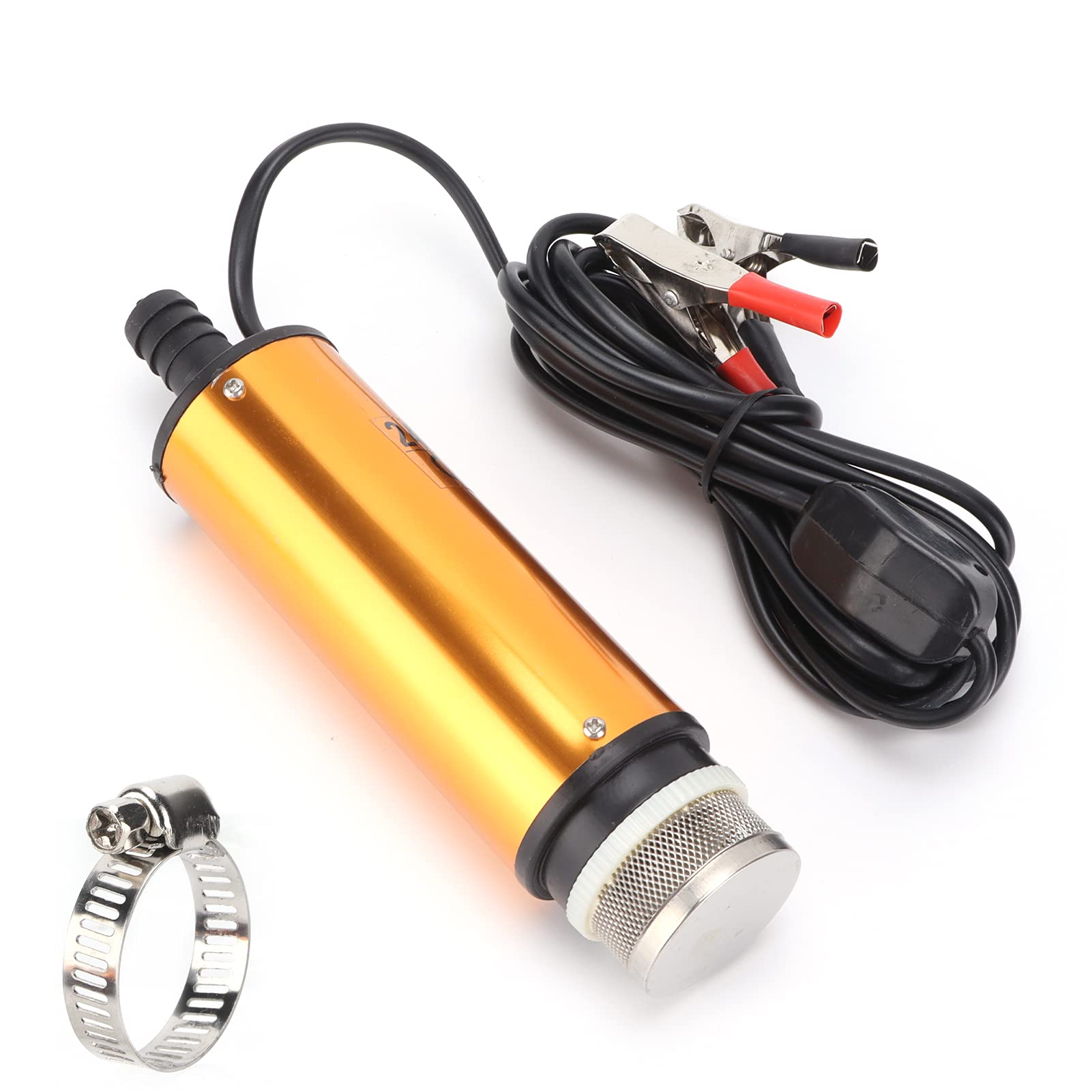 Electric Oil Fuel Transfer Extractor Pump Fuel Transfer Extractor Pump DC 24V Fuel Transfer Pump Electric Portable Mini Aluminium Alloy Shell Replacement for Pumping Diesel Oil Water