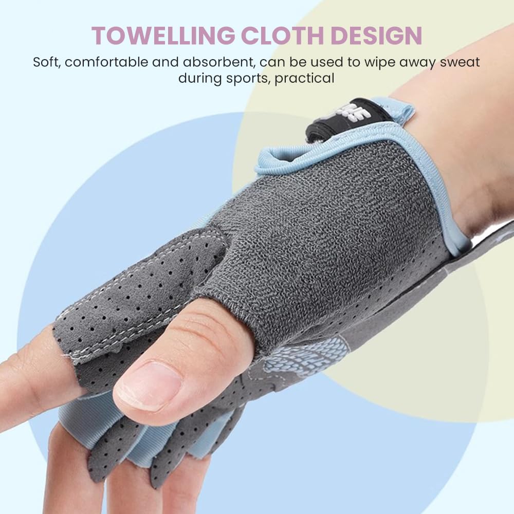 Guantes Bici Niño,Guantes Niño,Guantes Sin Dedos,Palms Protección Antideslizantes Cómodos y Transpirables para Patinaje sobre Hielo, Bicicletas, Scooters, Clases de Educación Física(Rosa,M)