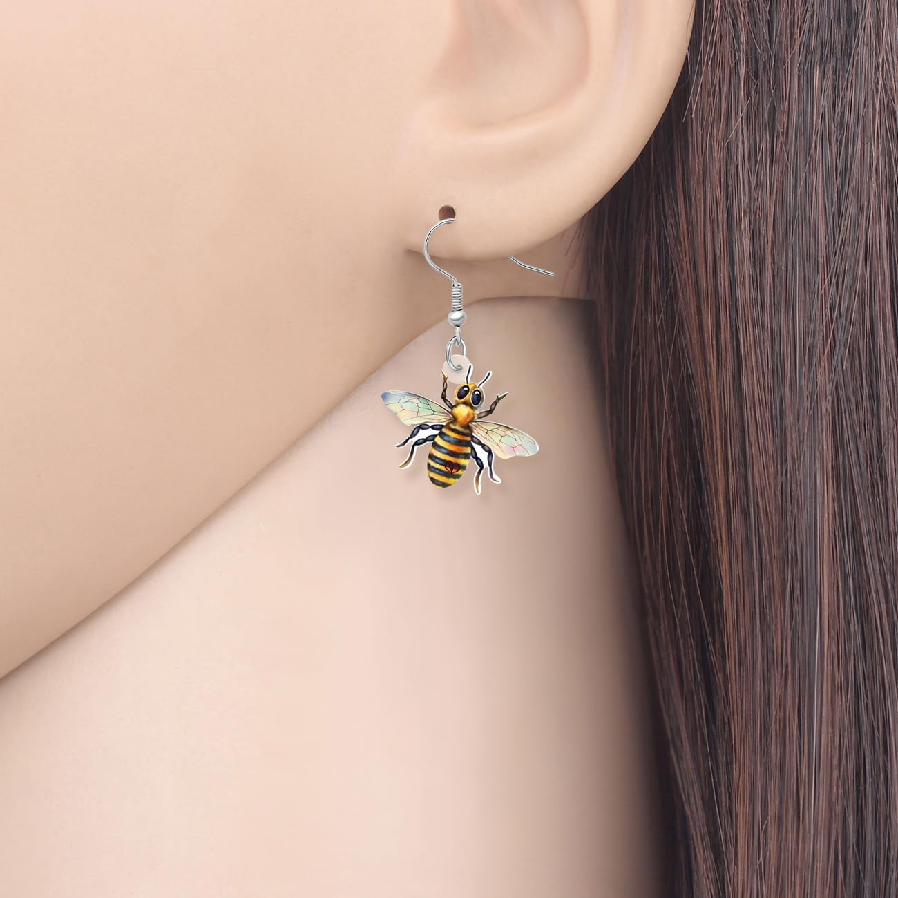 Acrylic Anime Honey Bee Earrings Dangle Drop Jewelry for Women Bee Lovers Novelty Gifts Decor Charms Party Favors - Image 2