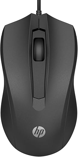 HP - PC Mouse 100, Cablato, 1.600 DPI, destrorso, 3 pulsanti, rotella...