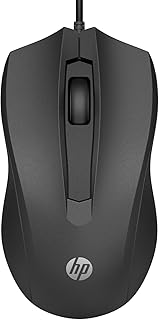 HP 100 Wired Mouse, Accurate Sensor up to 1600 DPI, 3 Buttons, Scroll Wheel, USB-A Cable 1.5 m, Ergonomic Profile Design, …
