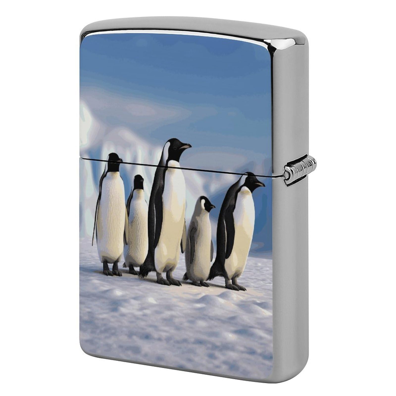 Fodpand Style Five Penguins Metal Lighter Case Cover Lighter Sleeve