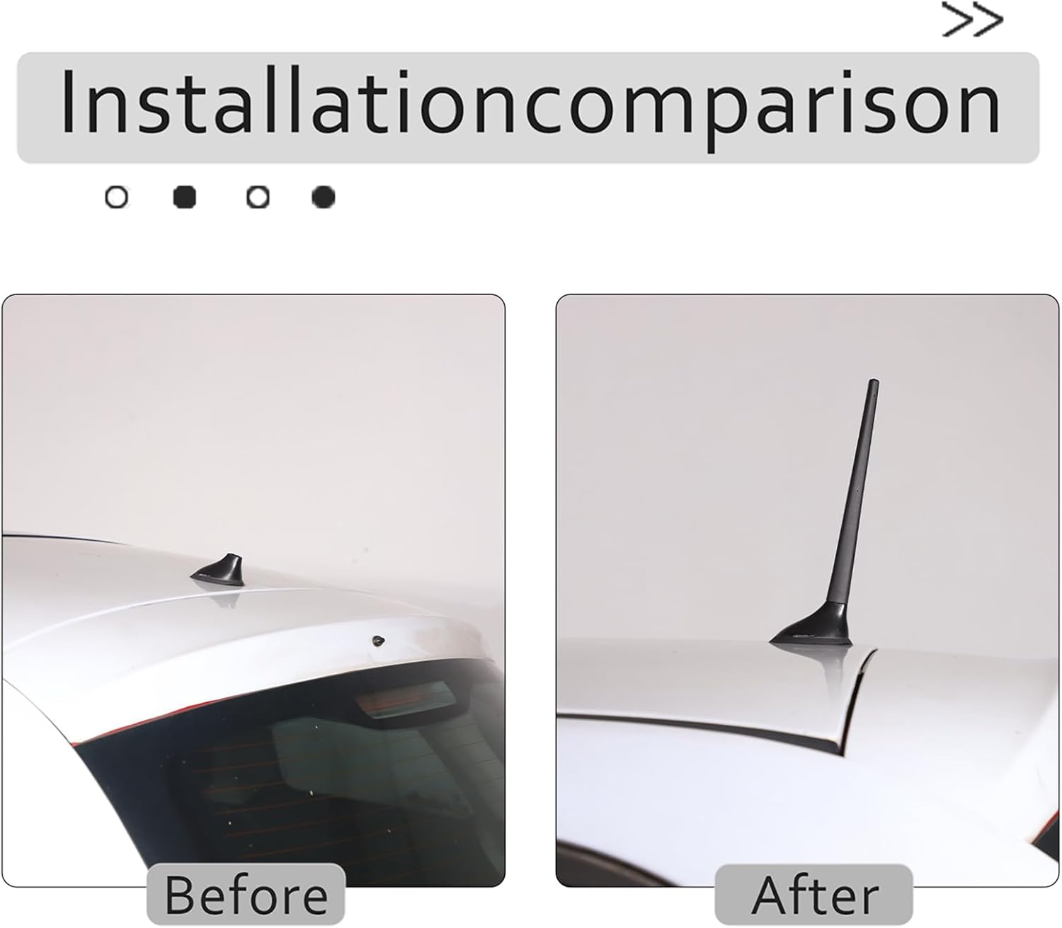ABS Car Hood Wash Proof Radio Antenna,The Original Antenna,Compatible with Fiat 500
