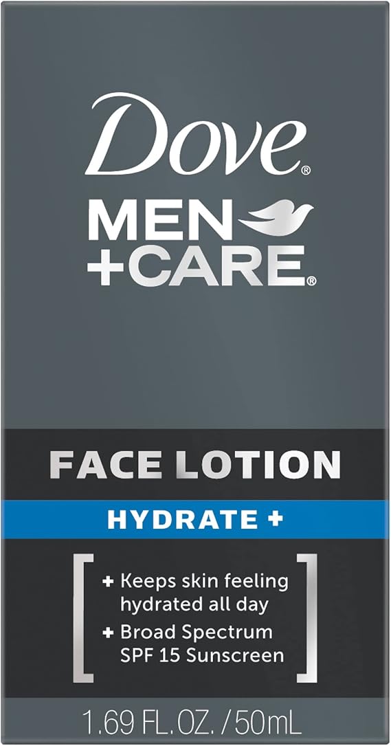 Dove Men + Care Face Lotion Hydrate with Broad Spectrum SPF 15, 1.69 Fl Oz