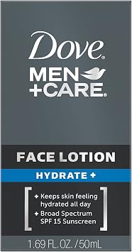 Dove Men + Care Face Lotion Hydrate with Broad Spectrum SPF 15, 1.69 Fl Oz