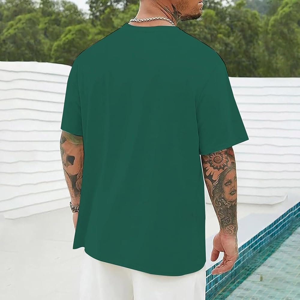 Herren T-Shirt Mit Kreuz Druck - Baumwolle Rundhals Fitness Streetwear